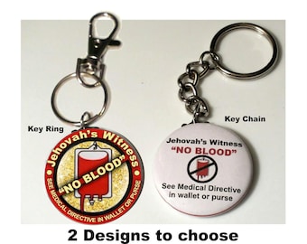 JW &#39;No Blood&#39; keychain/choose one or a package/JW gifts/jw.org/jw stuff/jw keychain