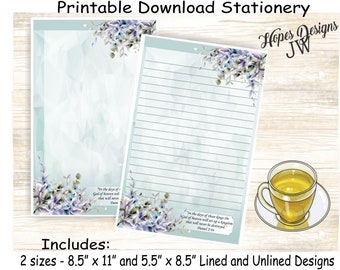 Eucalyptus Watercolor Stationery: JW Letter Writing (PDF & Word)