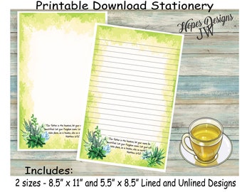 Watercolor Succulents Stationery: JW Letter Writing (PDF & Word Digital Files)