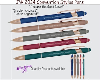 JW 2024 Convention Laser Engraved Stylus Pen "Declare the Good News!"/baptism pioneer gift/jw ministry/best life ever/letter writing/jw gift