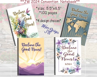 JW 2024 Convention notebook - Declare the Good News! - 4 designs/jw.org/ministry/baptism/best life ever/jw gifts/jw notebook/assembly book