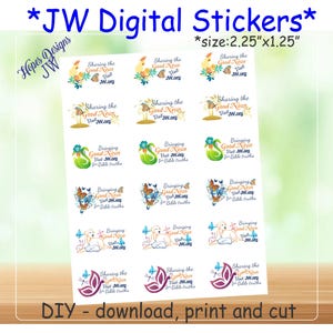 Archivo digital JW de 2,25" x 1,25": archivo digital PDF instantáneo/muchos diseños/ministerio JW - redacción de cartas JW - regalos JW