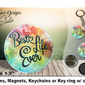 JW gifts/Best Life Ever with Hearts/1.5&quot; pin,magnet,keychain,bag accessory/jw.org/jw baptism/pioneer gift/convention gift/ske/jw ministry
