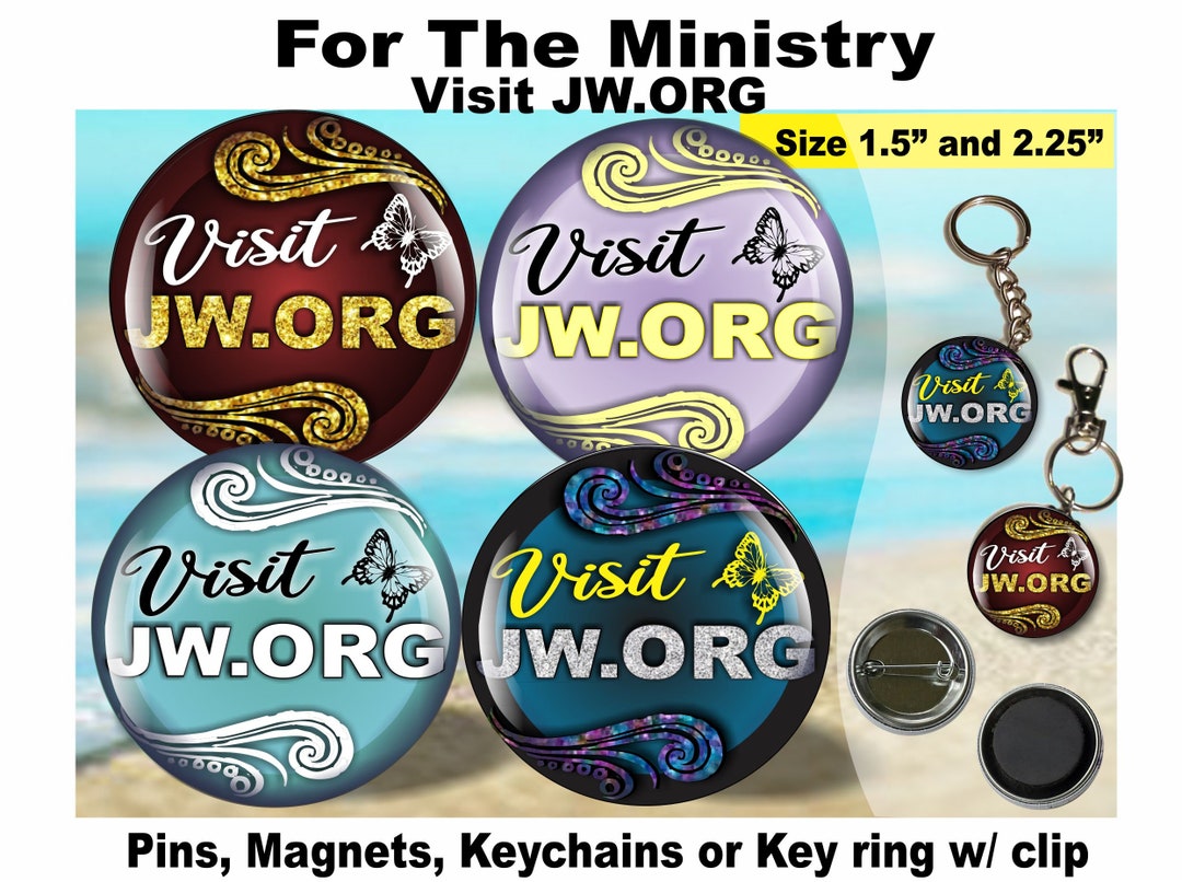 JW gifts/Enjoy Life Forever 1.5 & 2.25 Pin, Magnet, keychain/4 Black and Gold designs/other languages/jw.org/baptism pioneer/jw Ministry