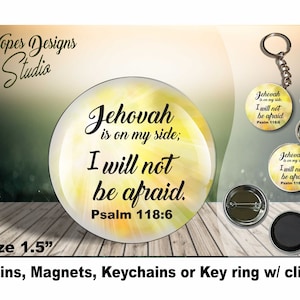 JW Pin, Magnet, Keychain, Key Ring with Clip - 1.5&quot; - JW Gift