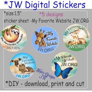 JW digital: Mi sitio web favorito (JW.org) - Archivo digital PDF instantáneo de 1.5"/Muchos diseños/Ministerio JW - Redacción de cartas JW - Regalos JW para niños