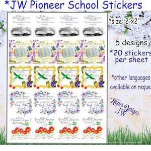 JW Pioneer Service School 2"x2" stickers - jw gift stickers - pioneer gifts - jw ministry - jw gifts - best life ever - premium quality