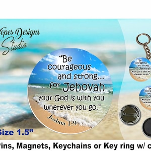 JW Pin, Magnet, Keychain, Key Ring - 1.5&quot; - JW Gifts