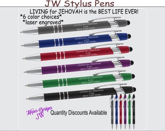 Laser Engraved Stylus Pen – Living for Jehovah, Ministry Gift