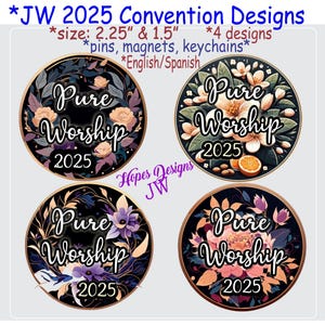 JW 2025 Convention Pin, Magnet, Keychain - Pure Worship Design