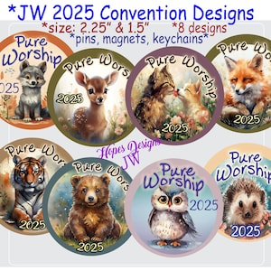JW 2025 Convention Pin, Magnet, Keychain: Animal Designs