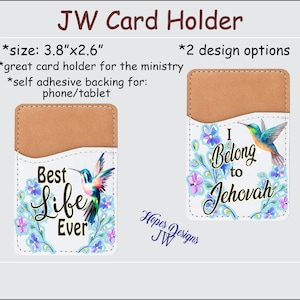 Porte-cartes de visite en cuir végétalien JW Ministry - 2 modèles J'appartiens à Jéhovah/La meilleure vie de tous les temps/cadeau de baptême pionnier/cadeaux jw/porte-cartes/jw.org