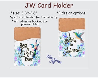 JW Ministry vegan leather contact card holder - 2 designs I Belong to Jehovah/Best Life Ever/pioneer baptism gift/jw gifts/card case/jw.org