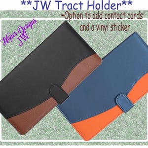JW Tract Holder: Ministry Organizer - 2 toned Vegan Leather - JW gifts