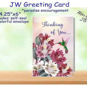 Regalos de JW: tarjeta de felicitación pensando en usted: envío de racimos de amor/ministerio de jw/jw.org/tarjetas de jw/tarjeta de nota de jw/escritura de cartas