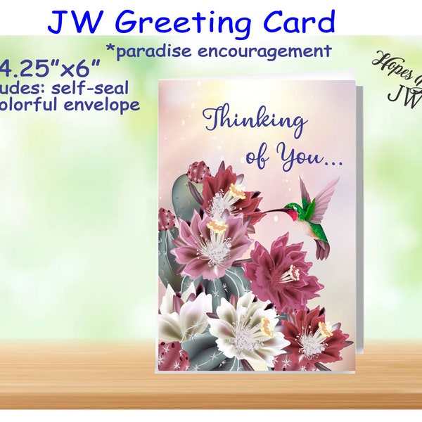 JW gifts - thinking of you greeting card - sending bunches of love/jw ministry/jw.org/jw cards/jw note card/letter writing