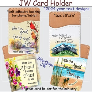 Porte-cartes de visite en cuir végétalien JW Ministry - 4 modèles texte pour l'année 2024/Best Life Ever/cadeau de baptême pionnier/cadeaux JW/porte-cartes/jw.org