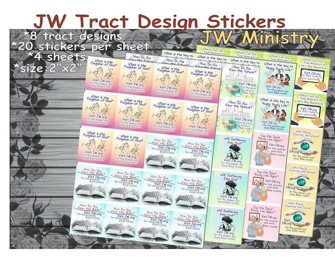 JW Letter Writing/2x2 Stickers for the Ministry/8 Tract Designs/5 ...