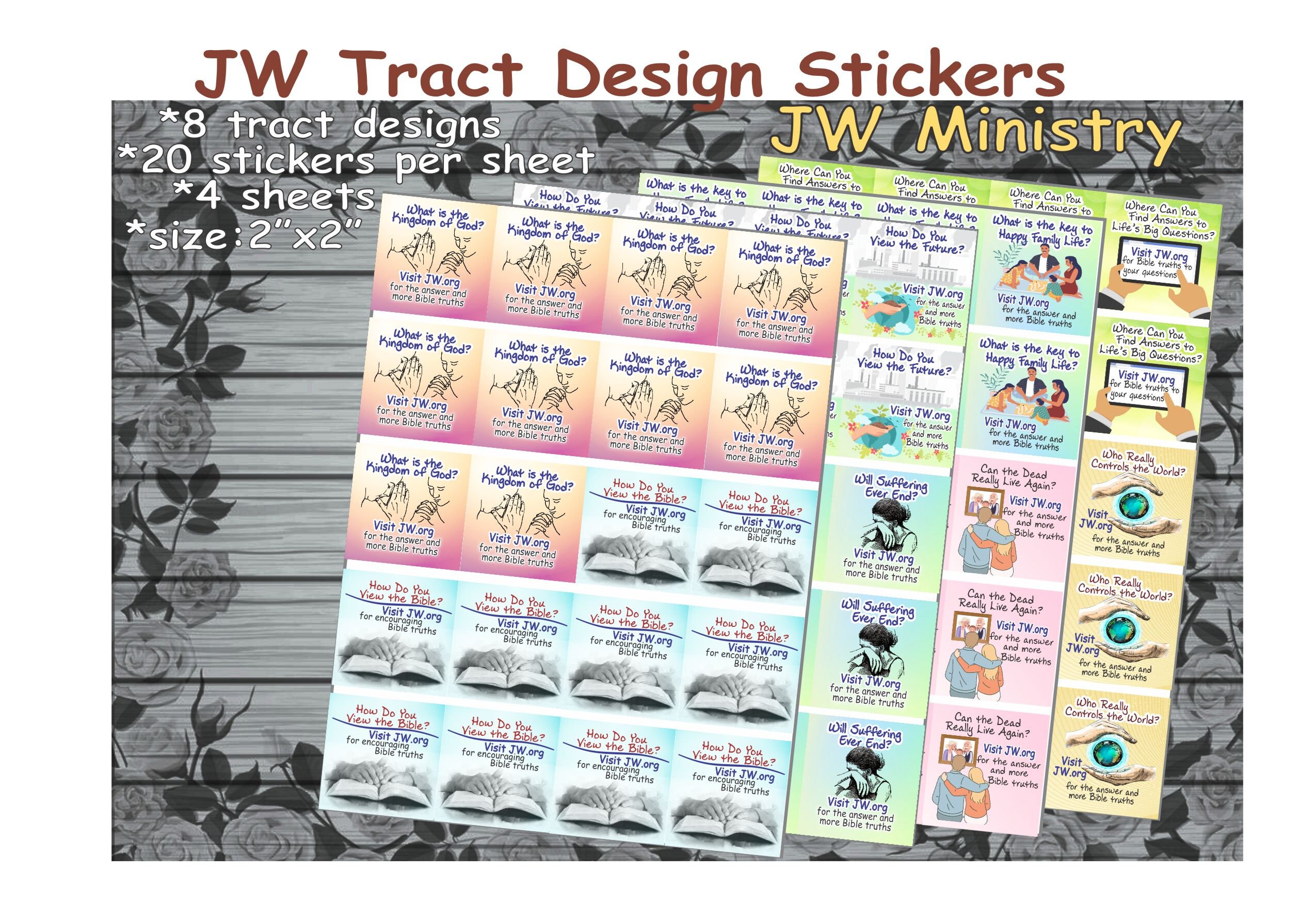 JW Letter Writing/2x2 Stickers for the Ministry/8 Tract - Etsy