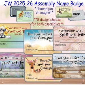 JW Circuit Assembly Name Badge - Pin or Magnet - 8 Designs