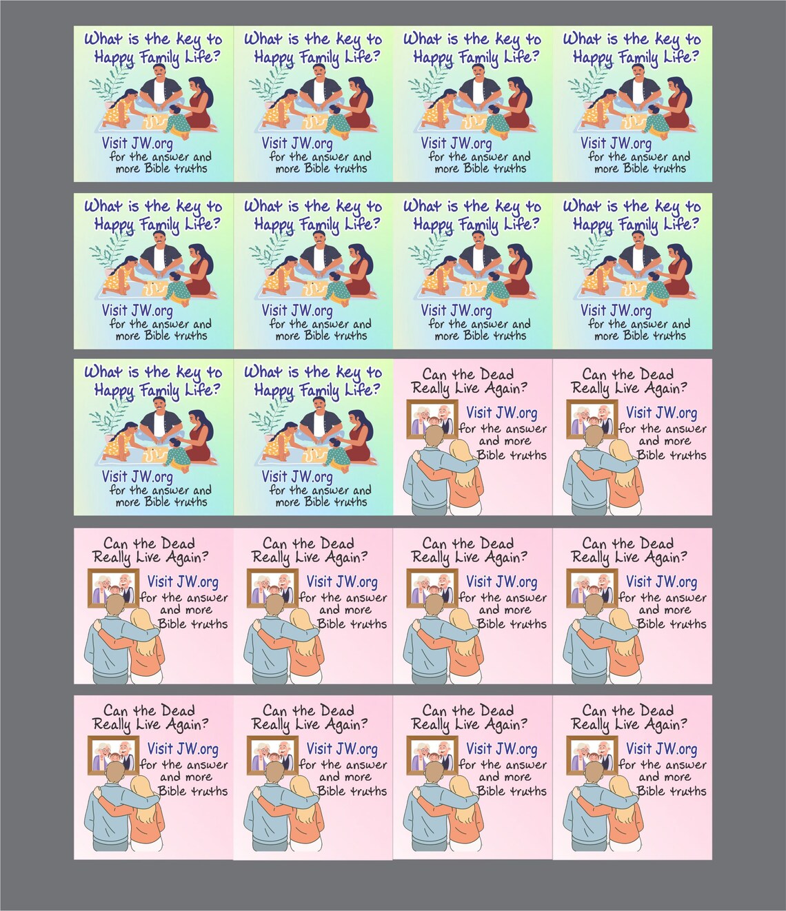 JW Letter Writing/2x2 Stickers for the Ministry/8 Tract - Etsy