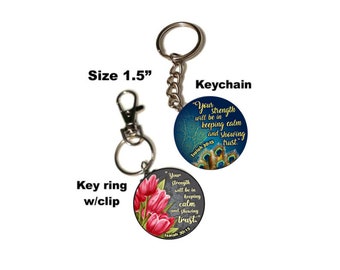 JW ピン、マグネット、キーチェーン - イザヤ 30:15 (1.5インチ & 2.25