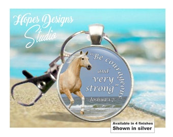 JW gifts/round key ring with clip/'Be Courageous and very strong' Joshua 1:7/jw.org/jw convention gift/baptism gift/pioneer gift/jw stuff