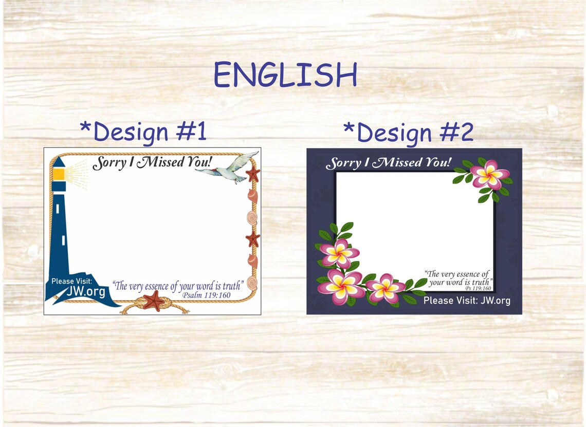 JW Ministry Sticky Notes Sorry I Missed You Visit - Etsy