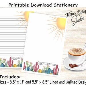 JW letter writing stationery - instant PDF & WORD digital files/desert sun design/jw ministry supplies - print at home