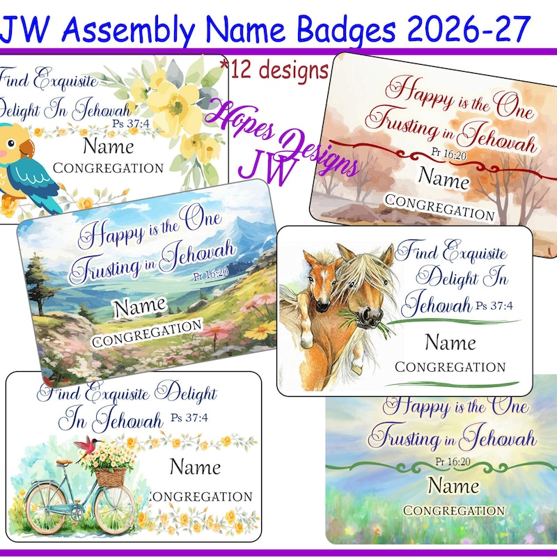 Name Tag Design One Jw Name Tags for Assembly - Etsy