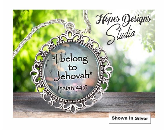 JW Gifts/jw Necklace/'i Belong to Jehovah' Isa 44:5/yellow Flowers