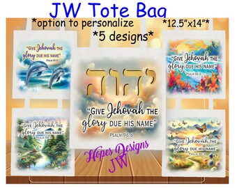 Borsa tote in tela con scritta JW 2025 - possibilità di personalizzazione - JW Gifts