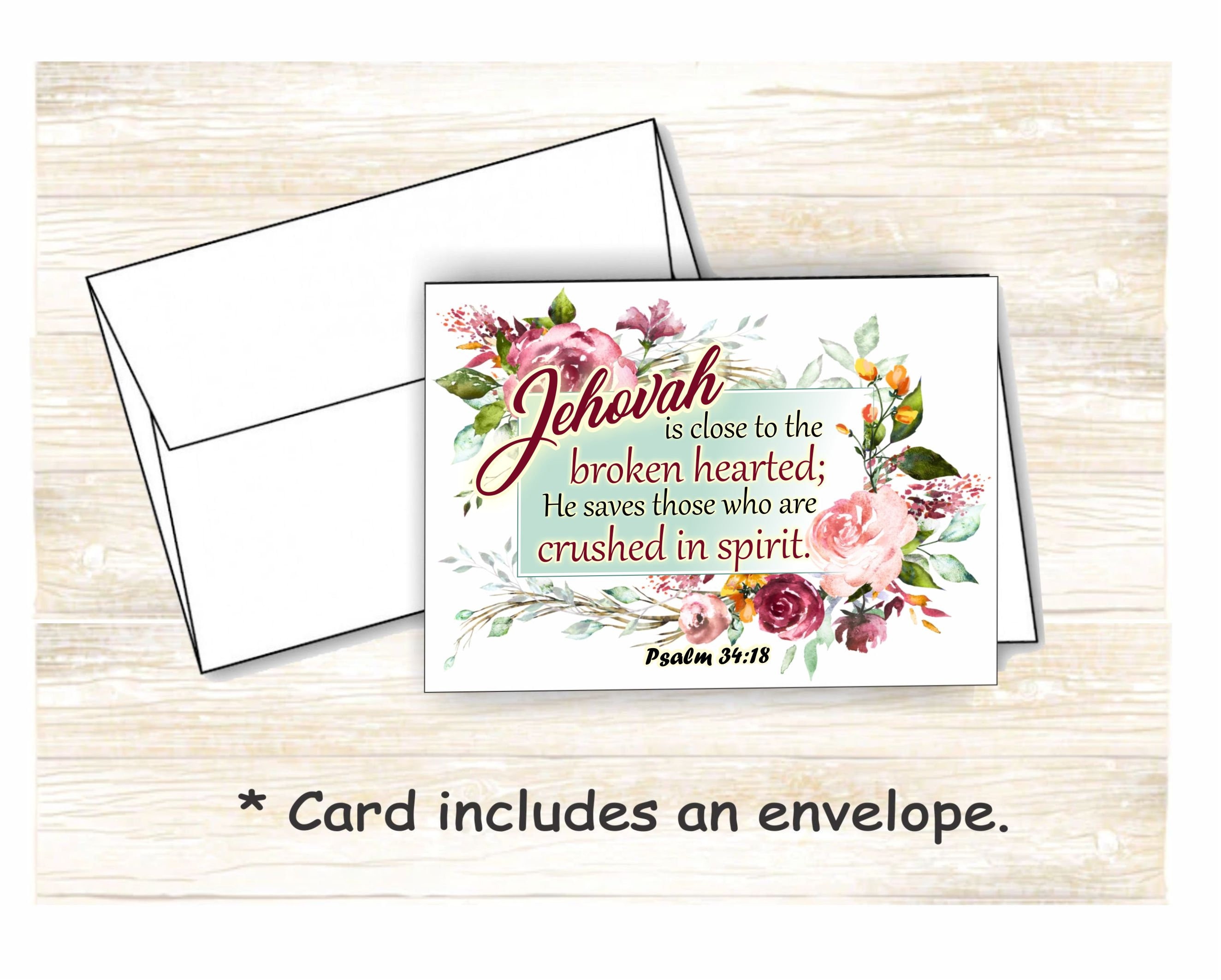 JW Gifts/jw Greeting Card/jehovah is Close to the Broken Etsy