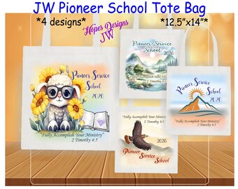 JW Pioneer Service School canvas tote bag - Option to Personalize - JW Gifts