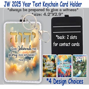 Vegan Leather JW 2025 Year Text Keychain Card Holder