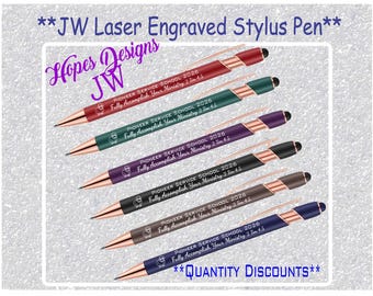 JW Engraved Stylus Pen: 2026 Pioneer Service School - Several Colors - JW Gifts