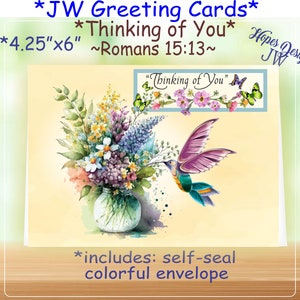 Regalos JW - pensando en su tarjeta de felicitación de aliento - ministerio jw - tarjeta de agradecimiento jw - tarjetas jw/tarjeta de amistad/escritura de cartas jw