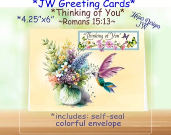 JW Greeting Card: Thinking of You - 4.25"x6" - Quantity Discounts - JW Gifts
