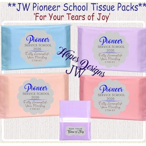 Pioneer Service School Tissue Packs: 'Tears of Joy' Stickers - Pioneer Gift