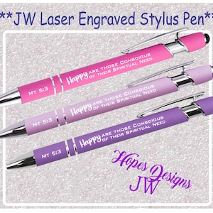 JW Laser Engraved Stylus Pen: 2026 Year Text - Pink Lilac Purple - JW Gifts