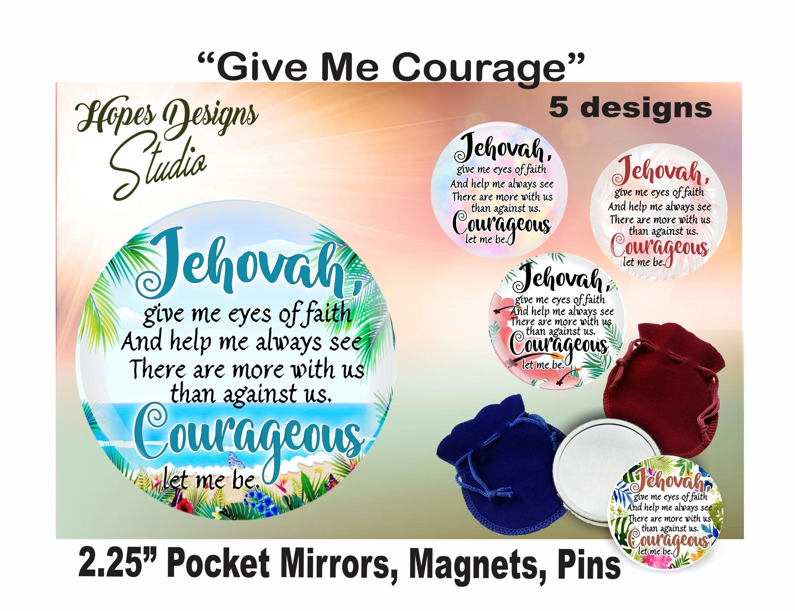 JW Gifts/'give Me Courage' 5 Designs/2.25 Pocket - Etsy
