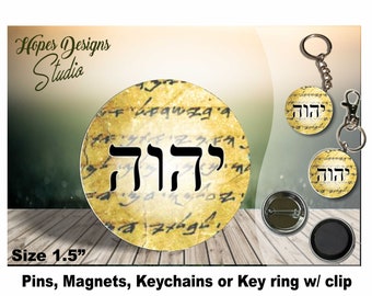 JW Pin, Magnet, Keychain, Key Ring with Clip - 1.5" - JW Gifts