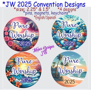 JW 2025 Convention Pin, Magnet, Keychain - Pure Worship Design