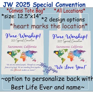 JW 2025 Spezielle Convention Map Canvas Tasche - Option zur Personalisierung - JW Convention Geschenk - Jw Geschenke - Bestes Leben überhaupt