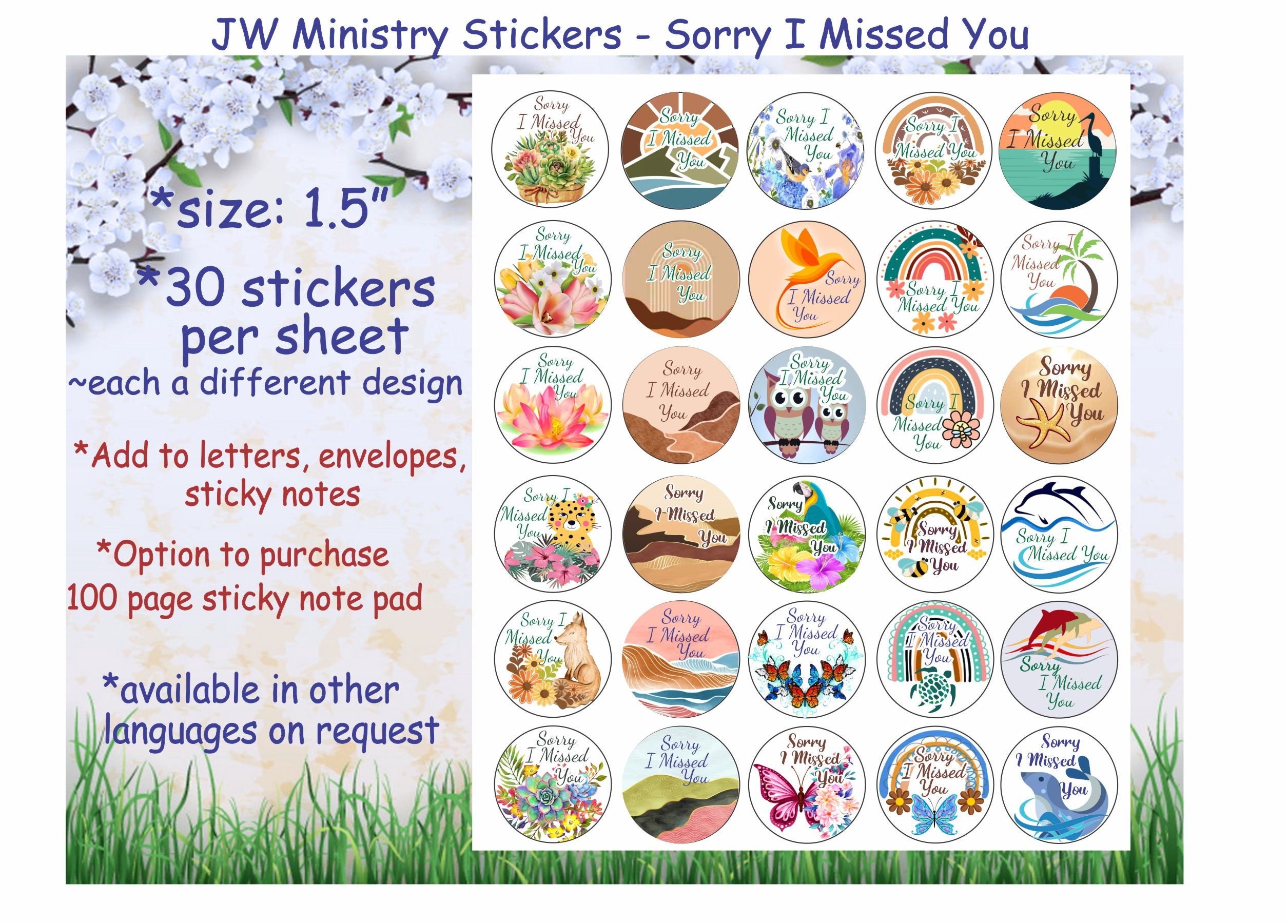 JW Gifts/ldc Drc/ministry 1.5 & 2.25 Pin,magnet,keychain/baptism