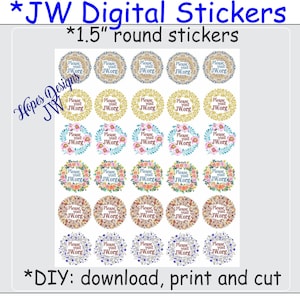Pegatinas digitales de 1,5" de JW para el ministerio/Visite JW.org/jw ministry/best life ever/jw gift/pioneer gift/DIY