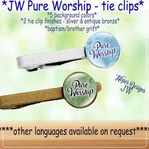 JW 2025 Pure Worship Tie Clip: Silver & Bronze Finishes