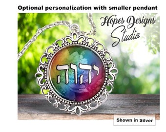 Floral Tetragrammaton Necklace: Antique Silver Filigree Pendant, Pioneer Gift