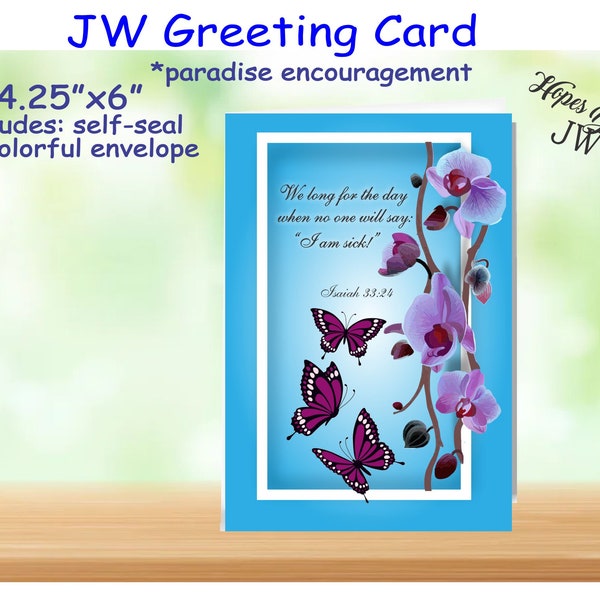 JW gifts - get well greeting card - no one will say: I am sick/thinking of you card/jw ministry/jw.org/jw cards/jw note card/letter writing