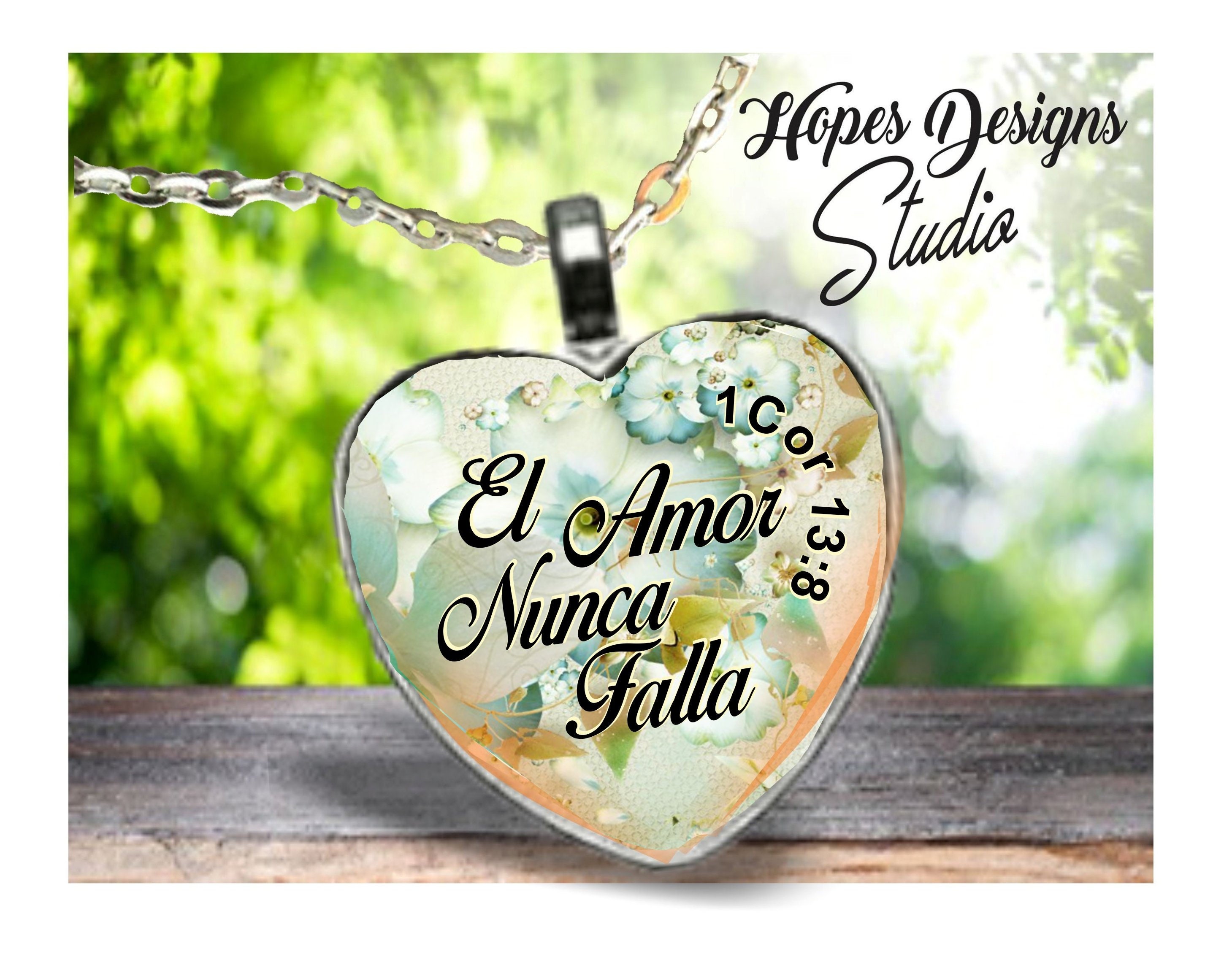 El Amor Nunca Falla ハート ネックレス: スペイン語 JW ギフト - Etsy 